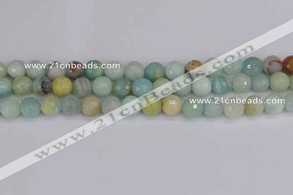 CAM1462 15.5 inches 12mm faceted round amazonite beads wholesale