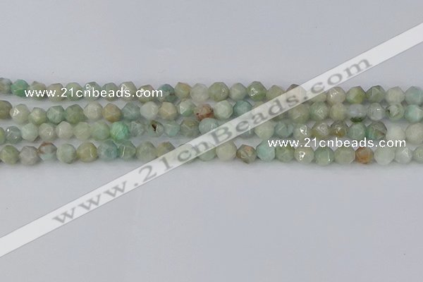 CAM1472 15.5 inches 6mm faceted nuggets Brazilian amazonite beads