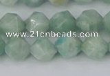 CAM1473 15.5 inches 8mm faceted nuggets Brazilian amazonite beads