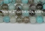 CAM1480 15.5 inches 4mm round Madagascar black amazonite beads