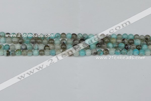 CAM1480 15.5 inches 4mm round Madagascar black amazonite beads