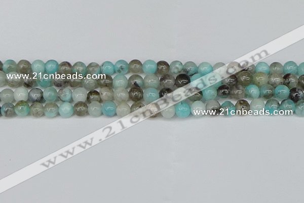 CAM1481 15.5 inches 6mm round Madagascar black amazonite beads