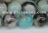 CAM1485 15.5 inches 14mm round Madagascar black amazonite beads