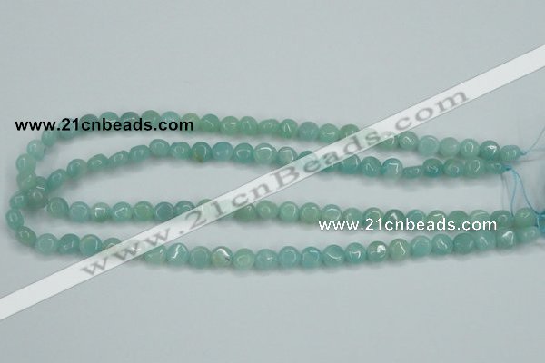 CAM151 15.5 inches 8mm flat round amazonite gemstone beads