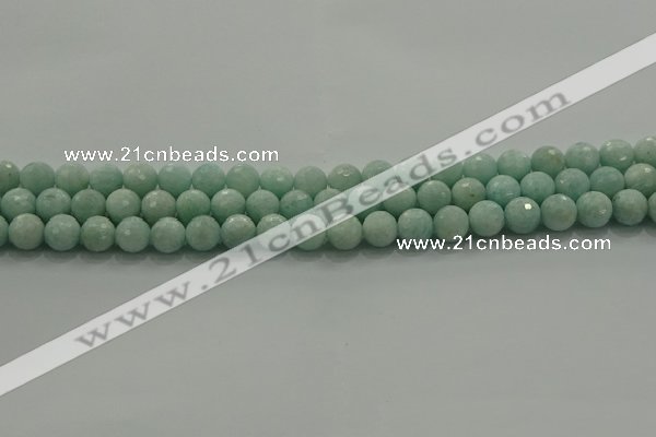 CAM1512 15.5 inches 8mm faceted round natural peru amazonite beads