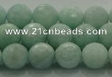 CAM1513 15.5 inches 10mm faceted round natural peru amazonite beads