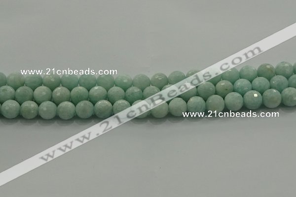 CAM1513 15.5 inches 10mm faceted round natural peru amazonite beads