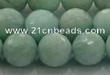 CAM1515 15.5 inches 14mm faceted round natural peru amazonite beads