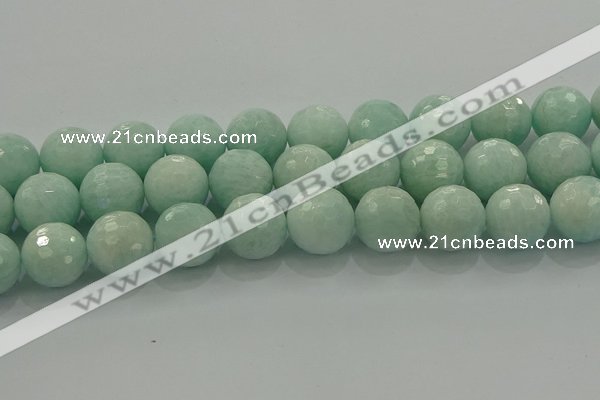 CAM1516 15.5 inches 16mm faceted round peru amazonite beads