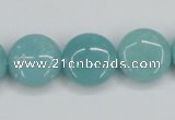 CAM152 15.5 inches 16mm flat round amazonite gemstone beads