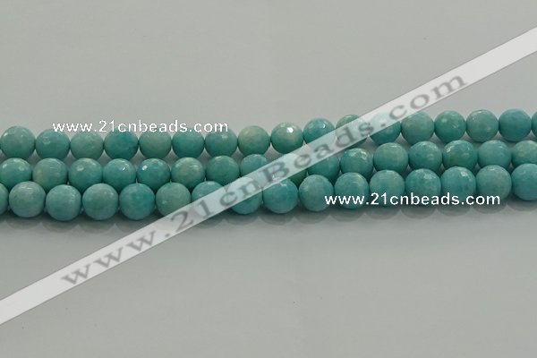 CAM1523 15.5 inches 10mm faceted round natural peru amazonite beads