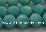 CAM1524 15.5 inches 12mm faceted round natural peru amazonite beads