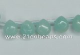 CAM153 9*11mm top-drilled flat teardrop amazonite gemstone beads