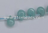 CAM154 8*12mm top-drilled flat teardrop amazonite gemstone beads