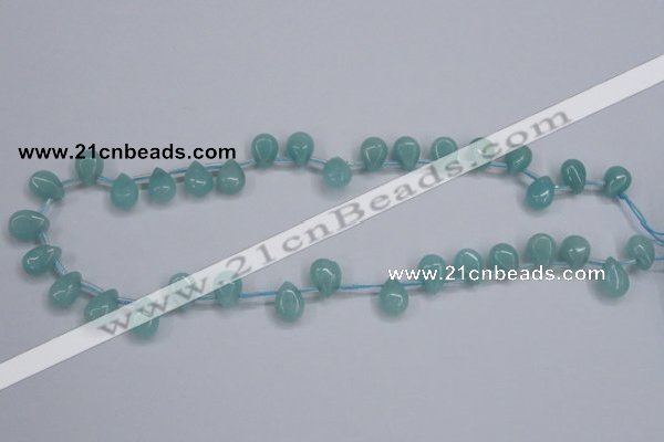 CAM154 8*12mm top-drilled flat teardrop amazonite gemstone beads