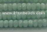 CAM1541 15.5 inches 4*6mm faceted rondelle peru amazonite beads