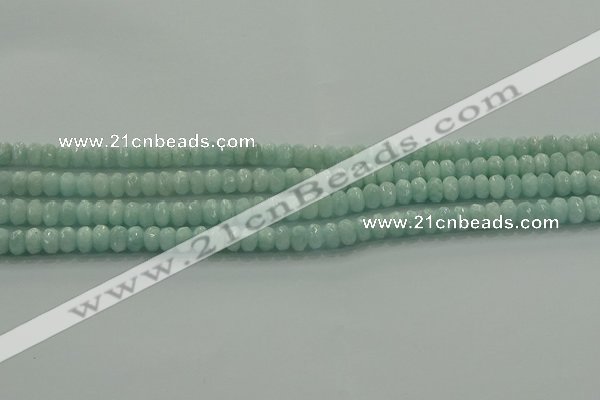 CAM1541 15.5 inches 4*6mm faceted rondelle peru amazonite beads