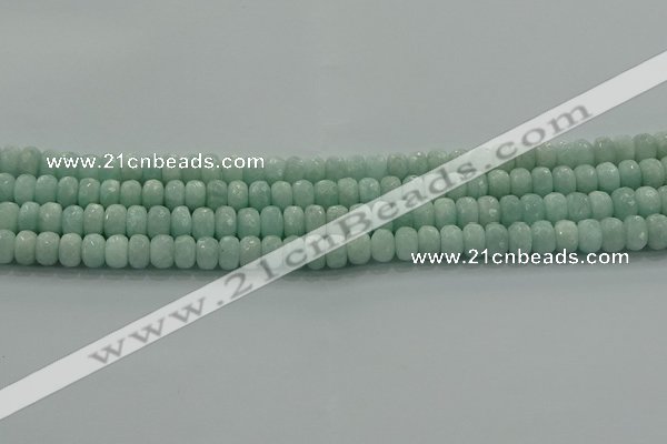 CAM1542 15.5 inches 5*8mm faceted rondelle peru amazonite beads