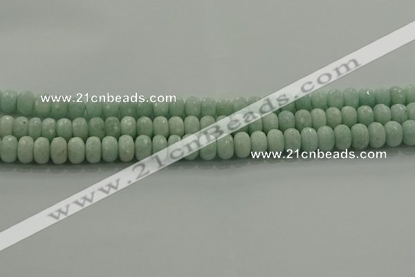 CAM1543 15.5 inches 6*10mm faceted rondelle peru amazonite beads