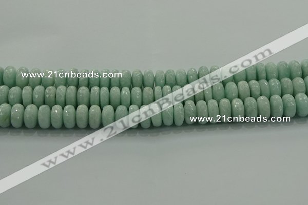 CAM1544 15.5 inches 7*12mm faceted rondelle peru amazonite beads