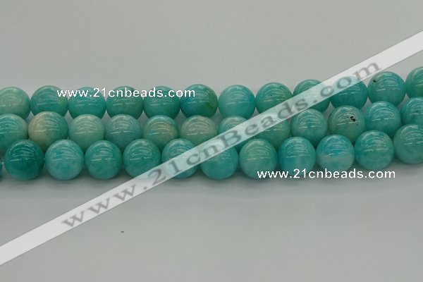 CAM1555 15.5 inches 14mm round natural peru amazonite beads