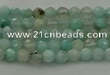 CAM1560 15.5 inches 4mm faceted round Russian amazonite beads