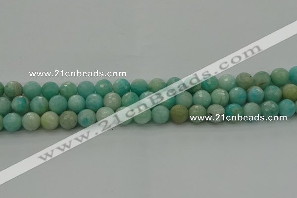 CAM1562 15.5 inches 8mm faceted round Russian amazonite beads