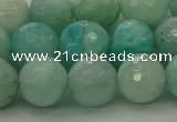 CAM1564 15.5 inches 12mm faceted round Russian amazonite beads