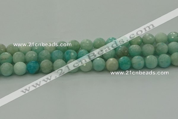 CAM1564 15.5 inches 12mm faceted round Russian amazonite beads