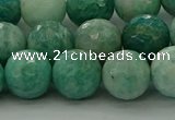 CAM1583 15.5 inches 10mm faceted round Russian amazonite beads