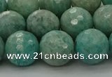 CAM1584 15.5 inches 12mm faceted round Russian amazonite beads