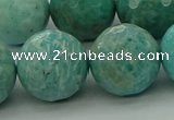 CAM1587 15.5 inches 18mm faceted round Russian amazonite beads