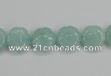 CAM159 15.5 inches 12mm carved flower amazonite gemstone beads