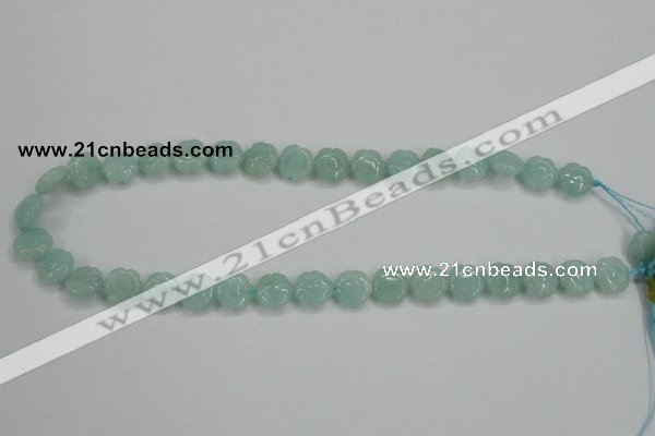 CAM159 15.5 inches 12mm carved flower amazonite gemstone beads