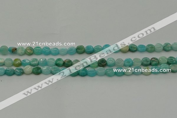 CAM1590 15.5 inches 6mm flat round Russian amazonite beads