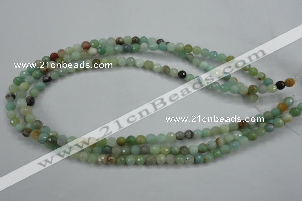 CAM161 15.5 inches 6mm faceted round amazonite gemstone beads