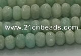 CAM1611 15.5 inches 4*6mm faceted rondelle peru amazonite beads
