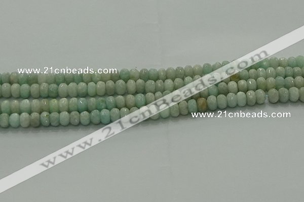 CAM1611 15.5 inches 4*6mm faceted rondelle peru amazonite beads