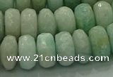 CAM1614 15.5 inches 8*12mm faceted rondelle peru amazonite beads