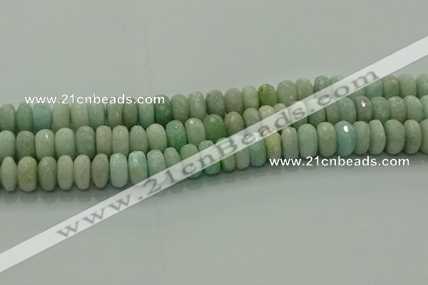 CAM1614 15.5 inches 8*12mm faceted rondelle peru amazonite beads