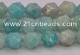 CAM1622 15.5 inches 8mm faceted nuggets amazonite gemstone beads