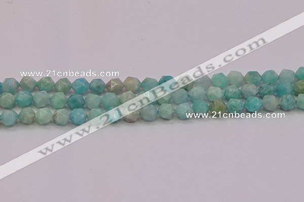 CAM1622 15.5 inches 8mm faceted nuggets amazonite gemstone beads