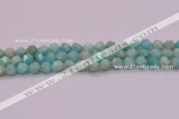 CAM1623 15.5 inches 10mm faceted nuggets amazonite gemstone beads