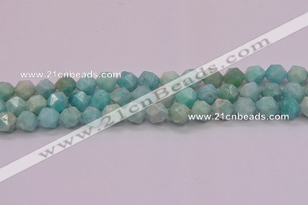 CAM1624 15.5 inches 12mm faceted nuggets amazonite gemstone beads