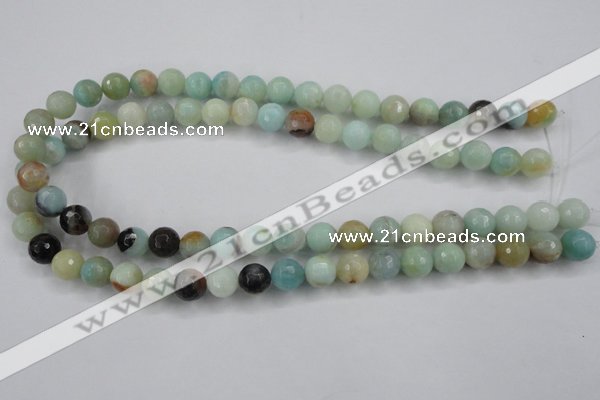 CAM163 15.5 inches 10mm faceted round amazonite gemstone beads