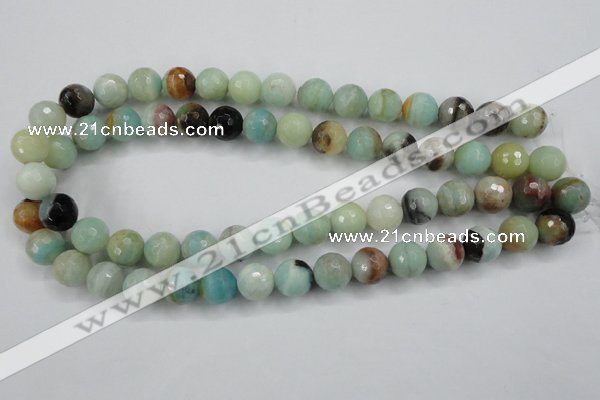 CAM164 15.5 inches 12mm faceted round amazonite gemstone beads