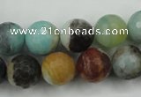 CAM165 15.5 inches 14mm faceted round amazonite gemstone beads