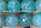 CAM1664 15.5 inches 12mm faceted round Russian amazonite beads