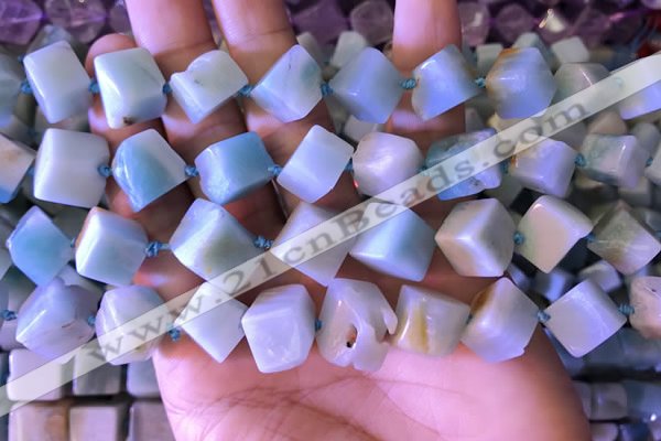 CAM1677 15.5 inches 8*8mm - 14*15mm cube amazonite beads