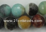 CAM168 15.5 inches 20mm faceted round amazonite gemstone beads